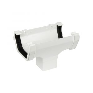 Squareline Gutter Running Outlet White 112mm